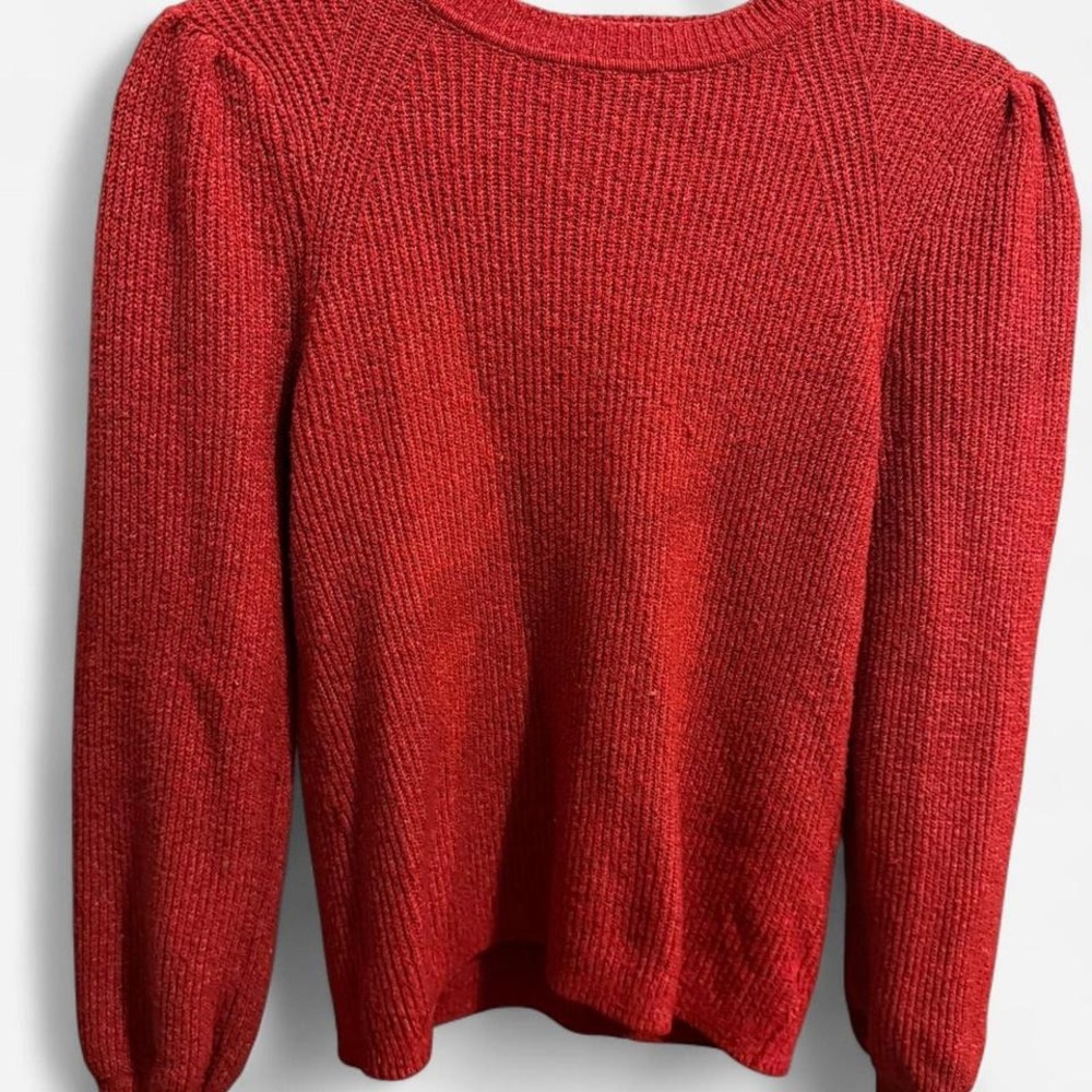 Medium Red sweater with puffy sleeves